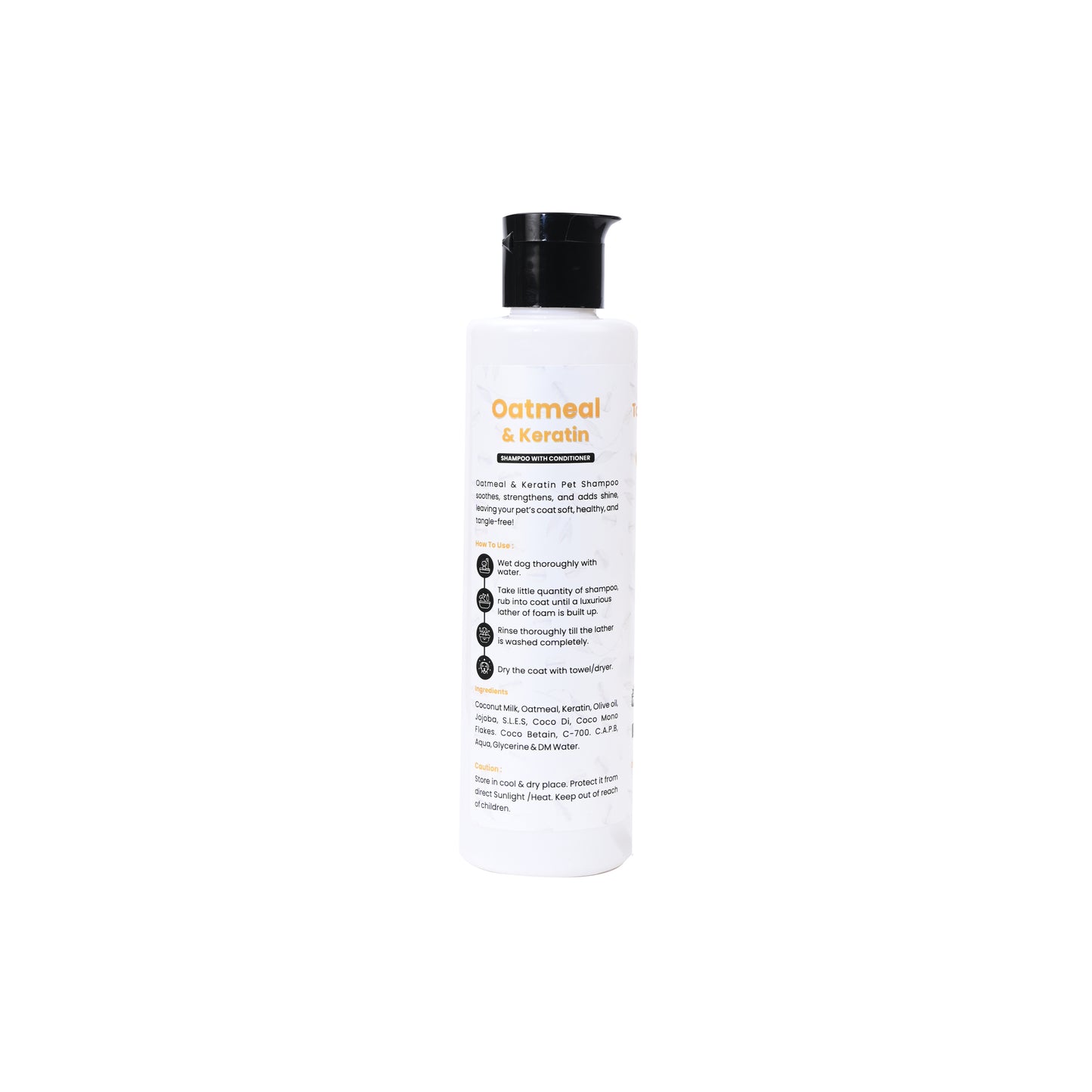 Tails on Trails Oatmeal and Keratin Shampoo With Conditioner | Improves Hair Quality & Adds Shine, Moisturize Dry Skin, Itch Relief | Enriched with Oatmeal Extract | for All types of Dogs & Cats 200ml