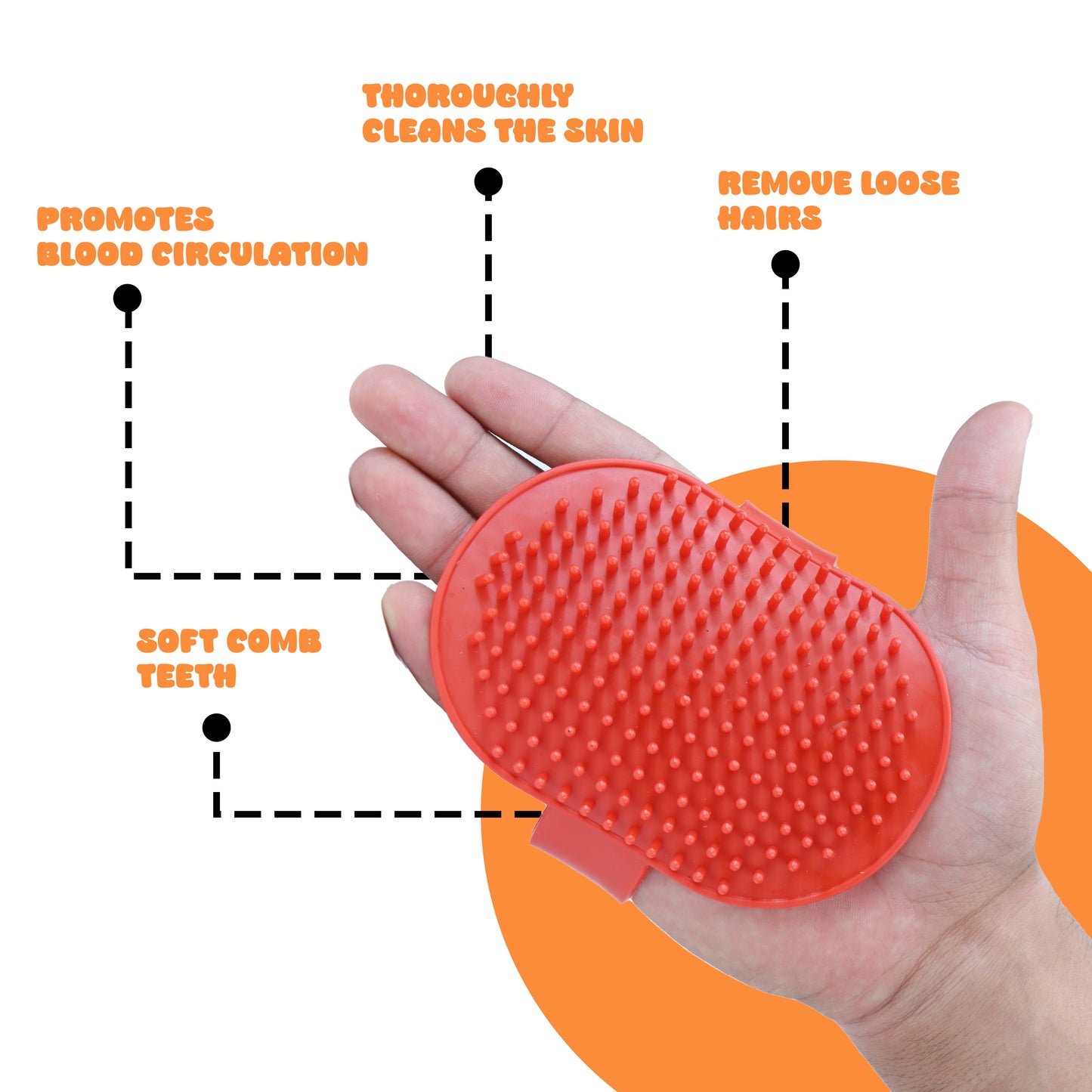 Tails on Trails Palm Gloves for Dogs, Cats, Puppies and Kittens | Grooming Gloves - Dog, Cat Bathing Scrubber Gloves | Pet Massage Gloves for Cats, Dogs, Rabbit and Small Pets