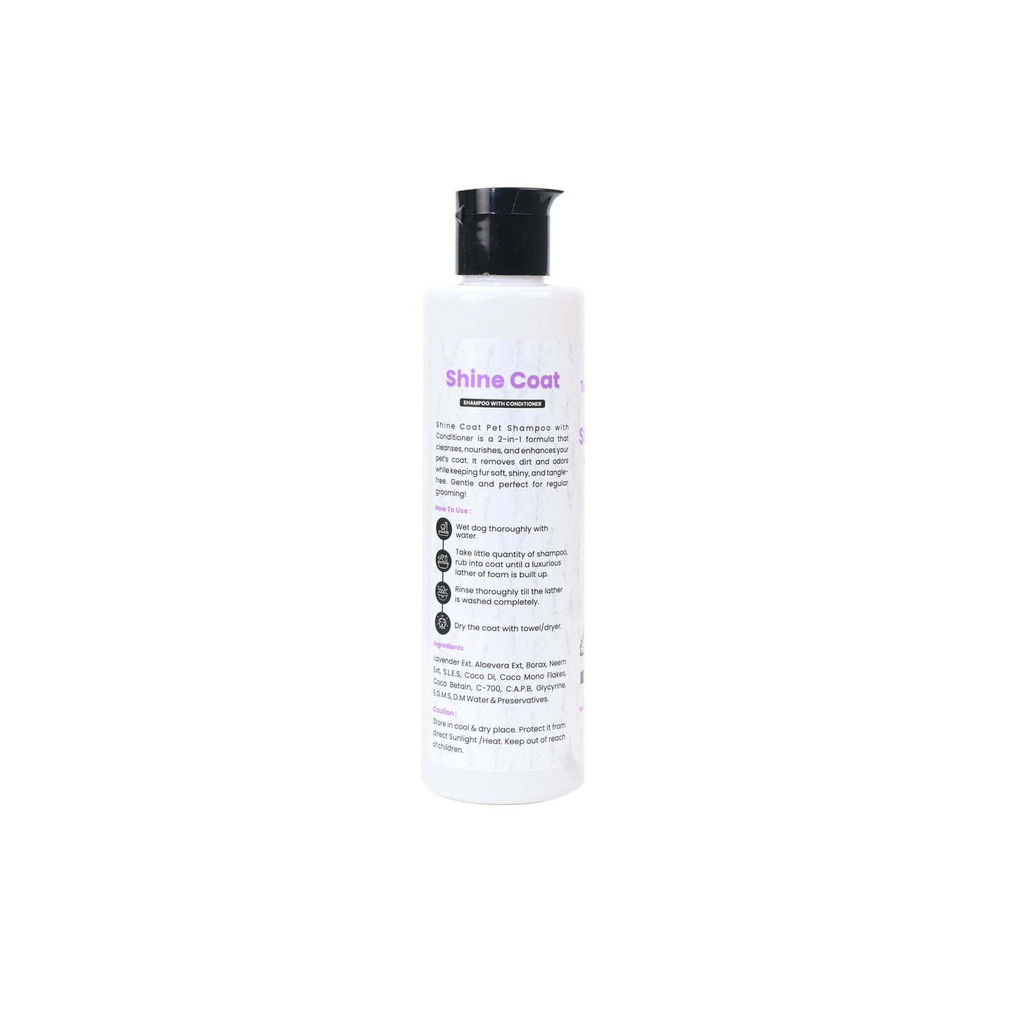 Tails on Trails Shine Coat Shampoo for Shiny & Smooth Hair | Ph Balanced Rejuvenates Volum of Hair 200ml | Enriched with Lavender Extract | Shampoo with Conditioner | for All Types of Dogs & Cats