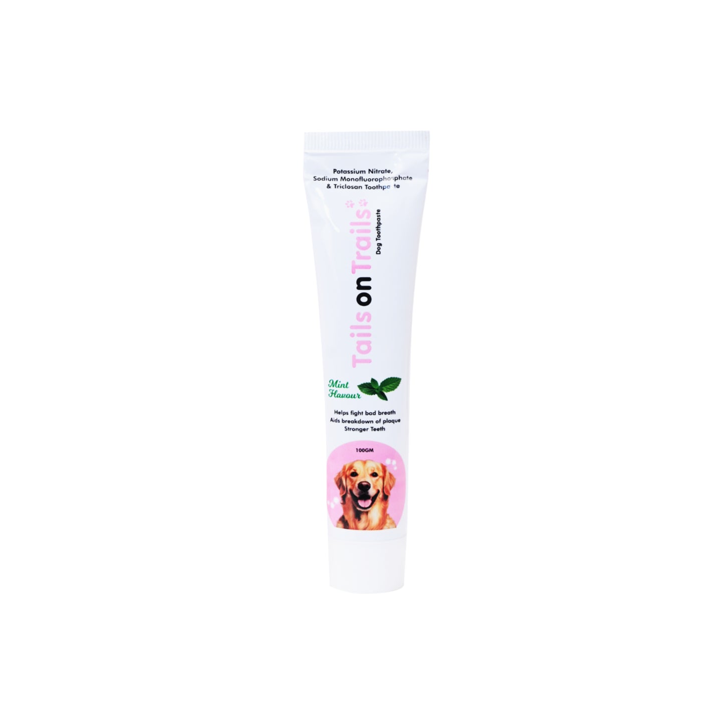 Tails on Trails Dog Toothpaste (100g) Dog Tooth Paste for Fresh Breath & Clean Teeth | Helps Remove Plaque, Tartar and Odor for Daily Oral Care