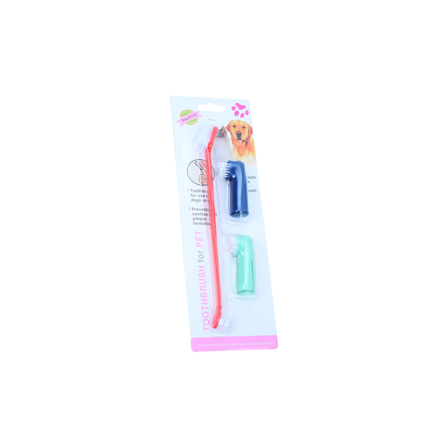 Tails on Trails Cleaning Dental Toothbrush Set | Cats and Dogs | Finger Toothbrush Suitable for Dogs, Puppies, Cats, and Small Pets