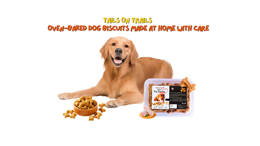 Tails on trails Homemade Real Chicken Dog Biscuits for Puppy I Chicken Flavour,Supports Digestion & Immunity | 100% Natural | 500g Pack