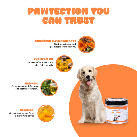 Tails on Trails Natural Paw Cream for Dogs & Cats | Lick Safe Paw Cream for Cracked & Dry Paws and Nose | Heals, Repairs & Moisturizes Paws, Elbows & Dry Itchy Nose