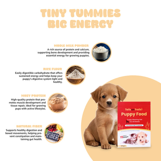 Tails on Trails Puppy Food Pup Booster, Weaning Diet 300g for All Breed | Complete Food for Puppies