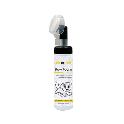 Tails on Trails Pet Paw Care Set for Dogs & Cats, Foam Cleaner with Brush 150ml and Natural Paw Cream 100g | Moisturizes, Heals Cracks & Cleans Dirt